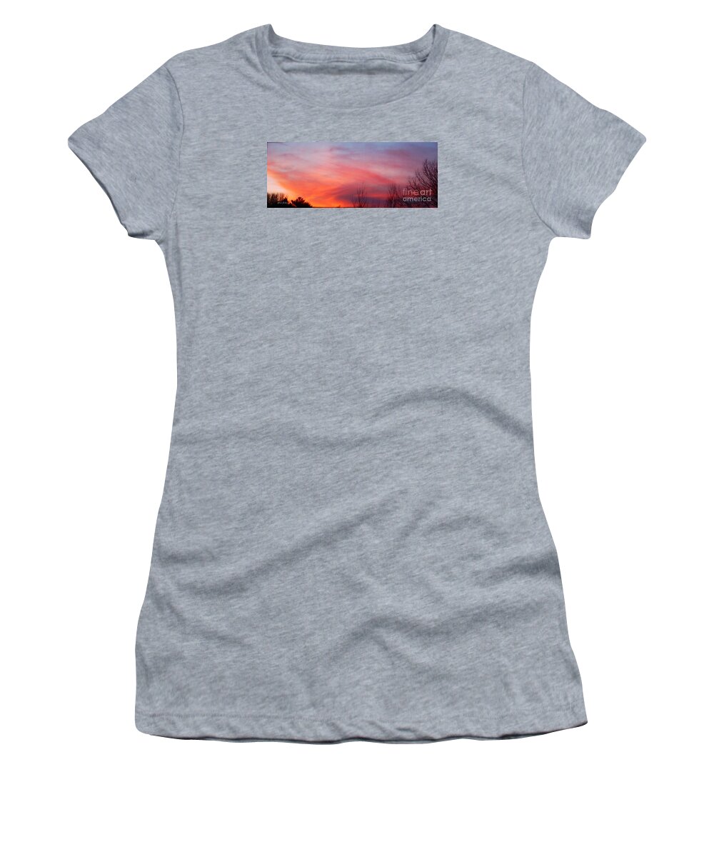 Sunset Women's T-Shirt featuring the photograph Panorama Sunset by Yumi Johnson