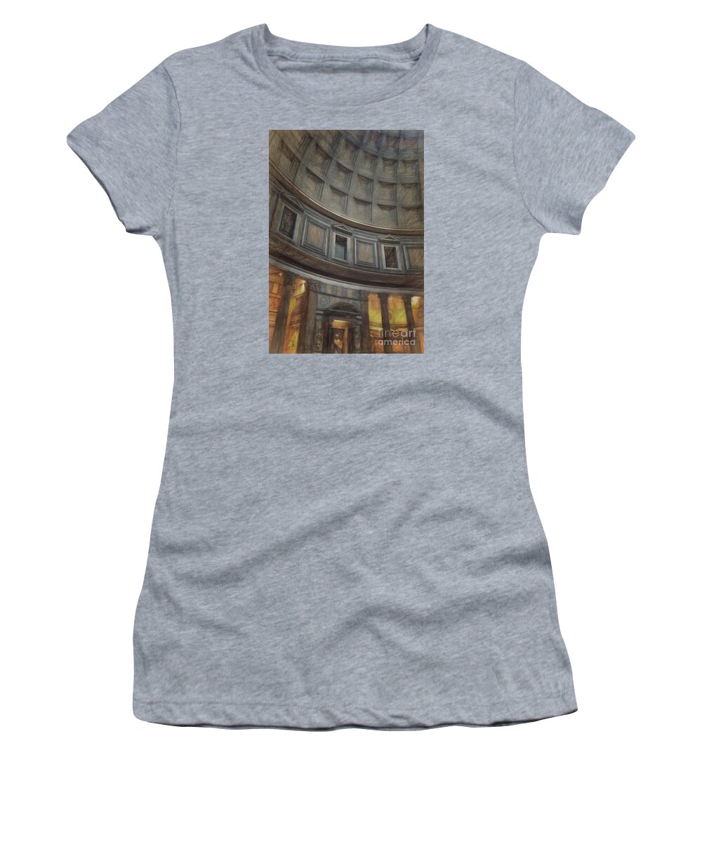 Pantheon Women's T-Shirt featuring the digital art Pantheon Interior by HD Connelly