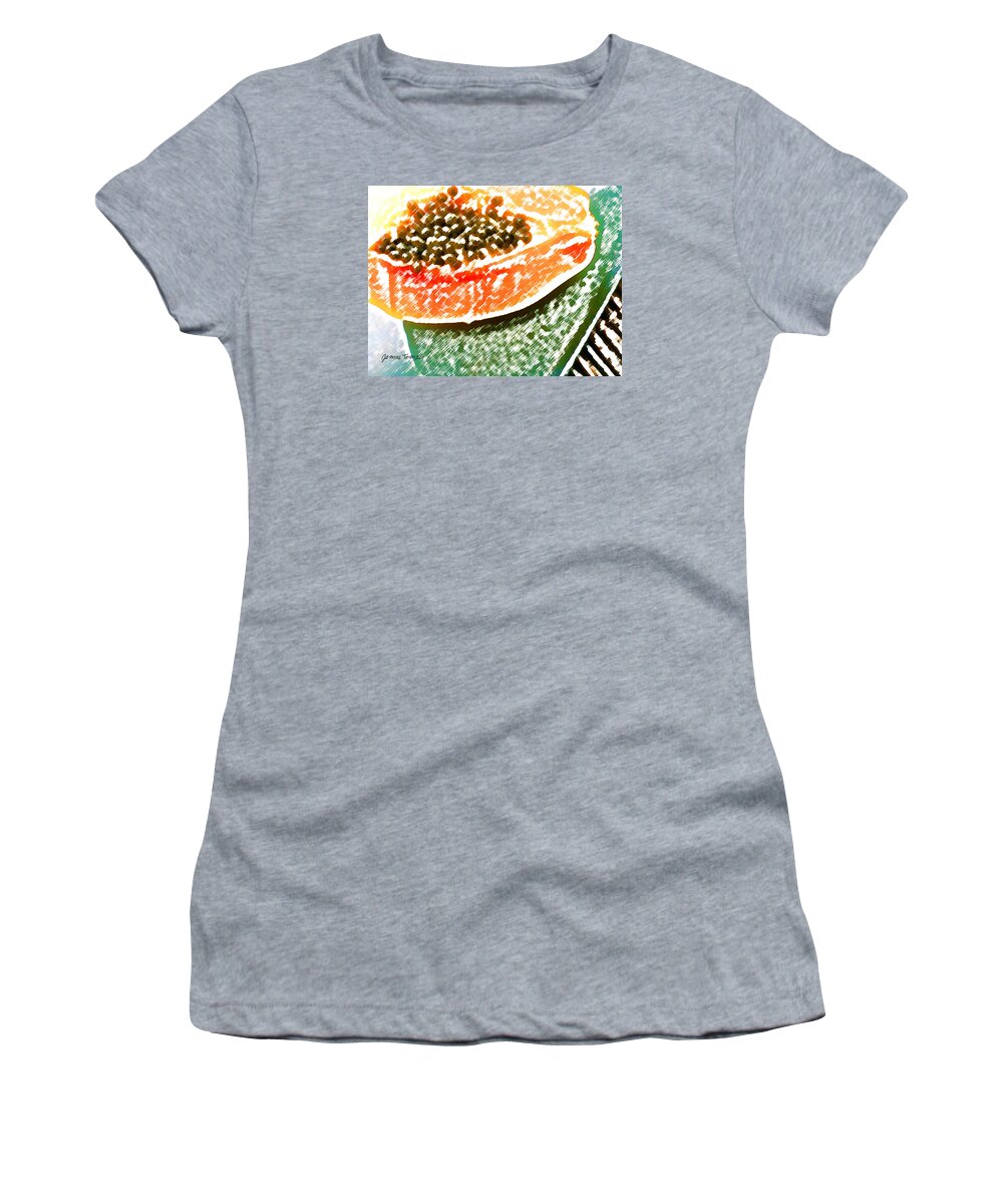 Papaya Women's T-Shirt featuring the digital art Papaya by James Temple