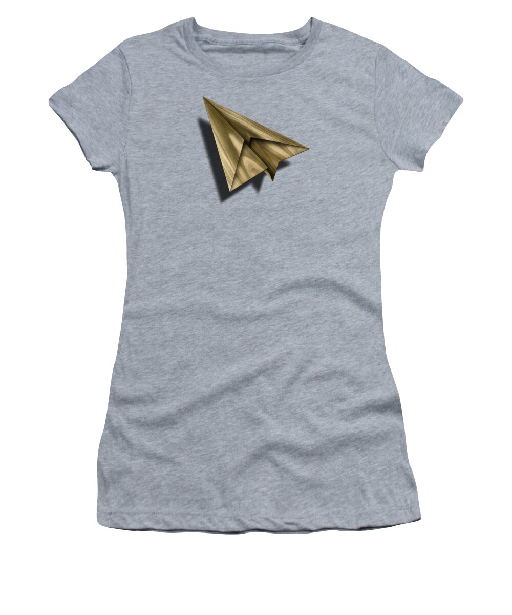 Aircraft Women's T-Shirt featuring the photograph Paper Airplanes of Wood 18 by YoPedro