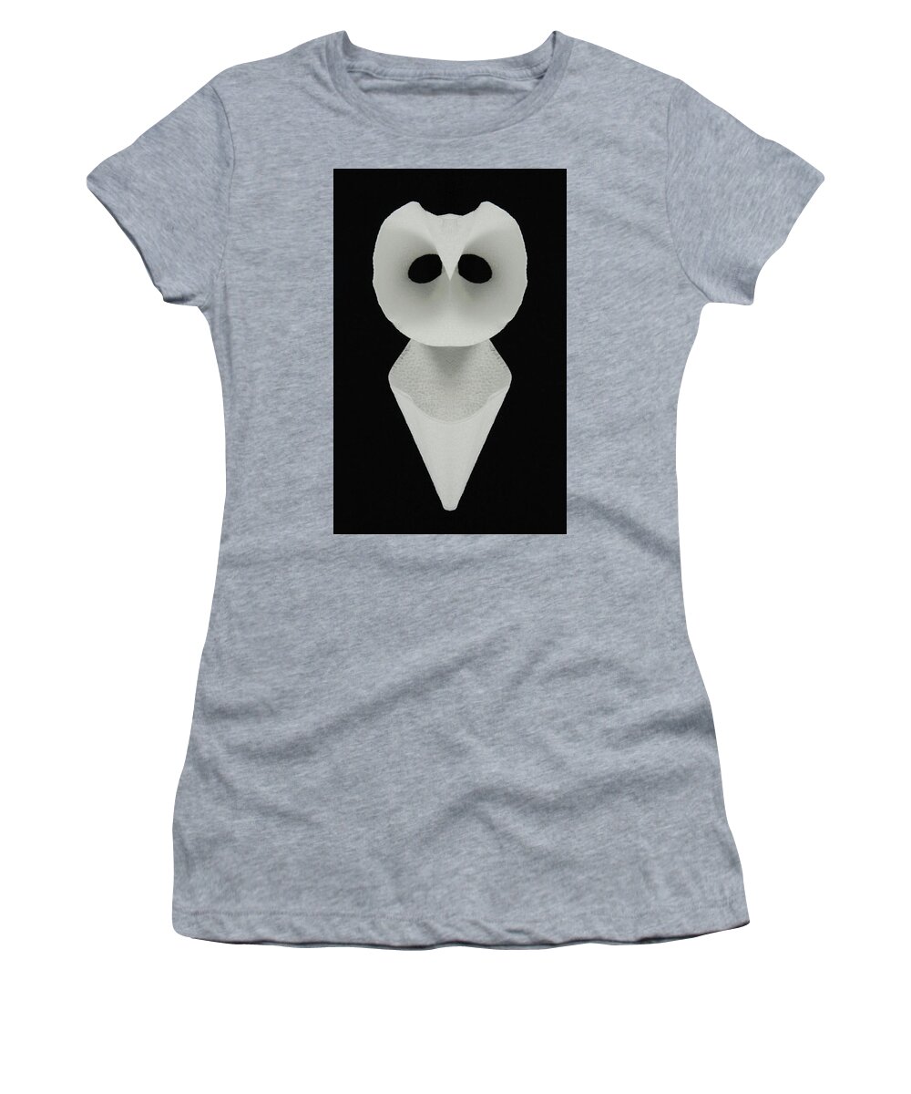 Paper Towel Women's T-Shirt featuring the sculpture Paper Owl by Rein Nomm