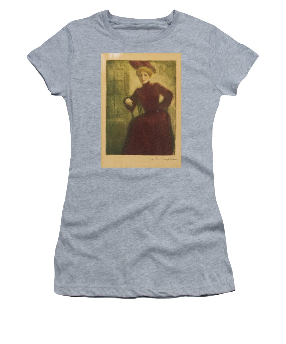 Albert Edelfelt (1854-1905) Parisienne Women's T-Shirt featuring the painting Parisienne etching by MotionAge Designs