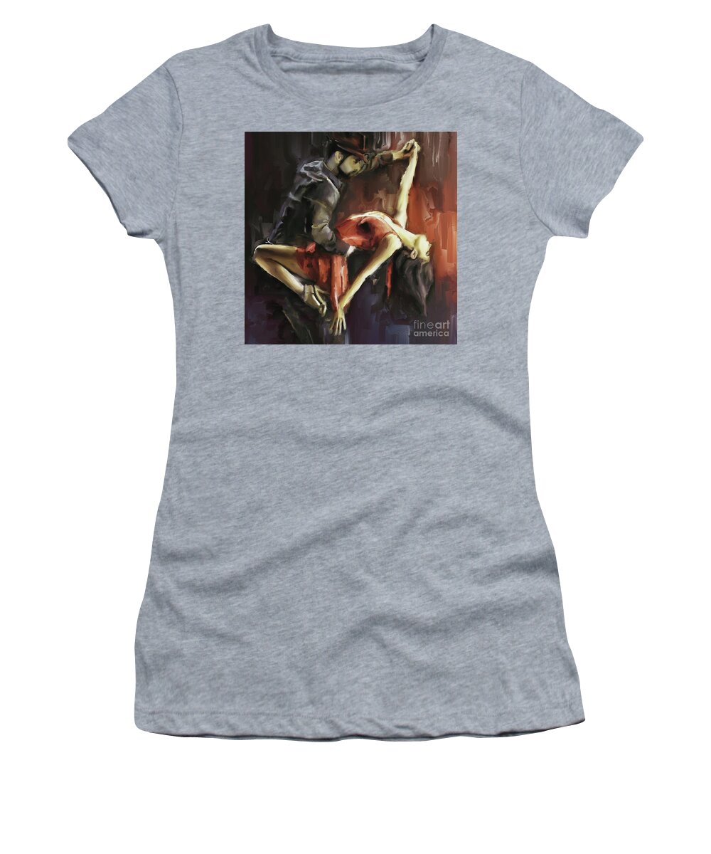 Dance Women's T-Shirt featuring the painting Passionate by Gull G