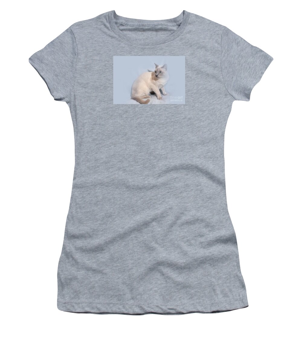 Animal Women's T-Shirt featuring the photograph Pastel Angel Kitty by Linda Phelps