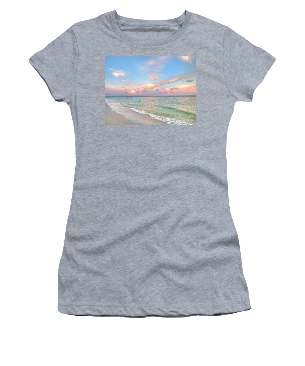 Sunrise Women's T-Shirt featuring the photograph Pastel Sunset On Sanibel Island by Jeff Breiman