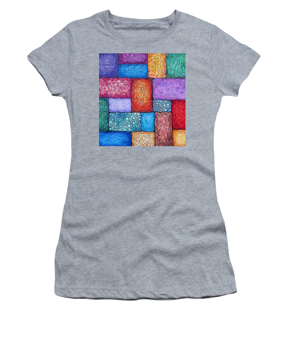 Abstracts Women's T-Shirt featuring the drawing Patchwork by Megan Walsh