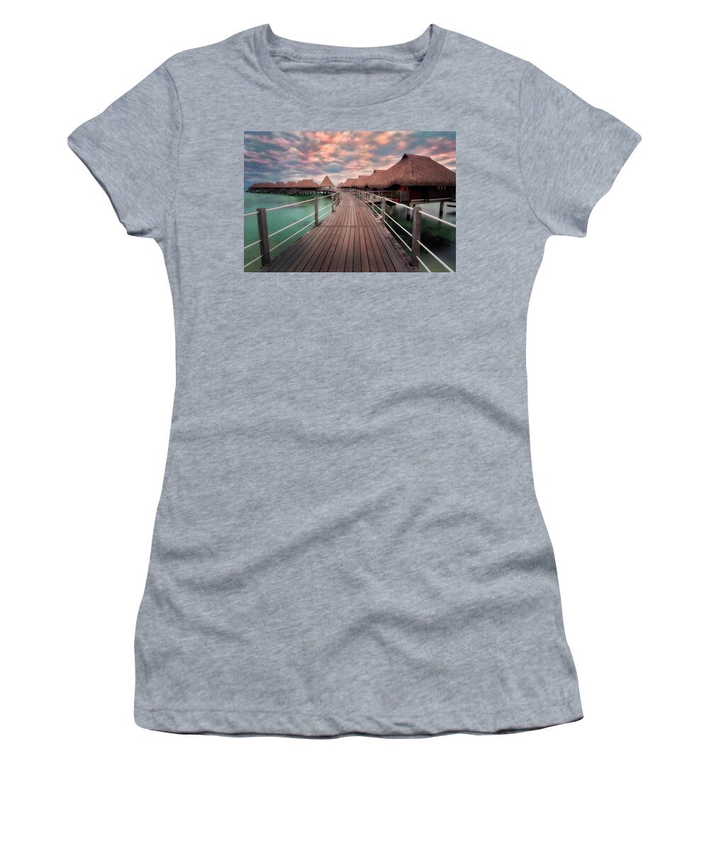 Ocean Women's T-Shirt featuring the photograph Pathway to the Ocean by Nicki Frates