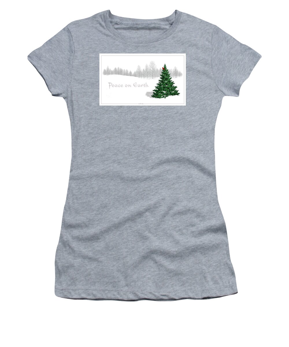 Christmas Women's T-Shirt featuring the digital art Peace on Earth by Scott Ross