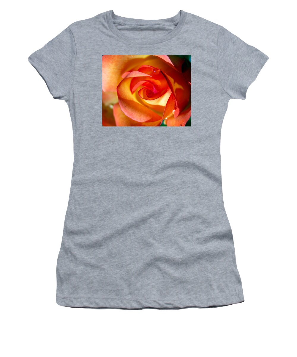 Rose Women's T-Shirt featuring the photograph Peach Rose by Amy Fose