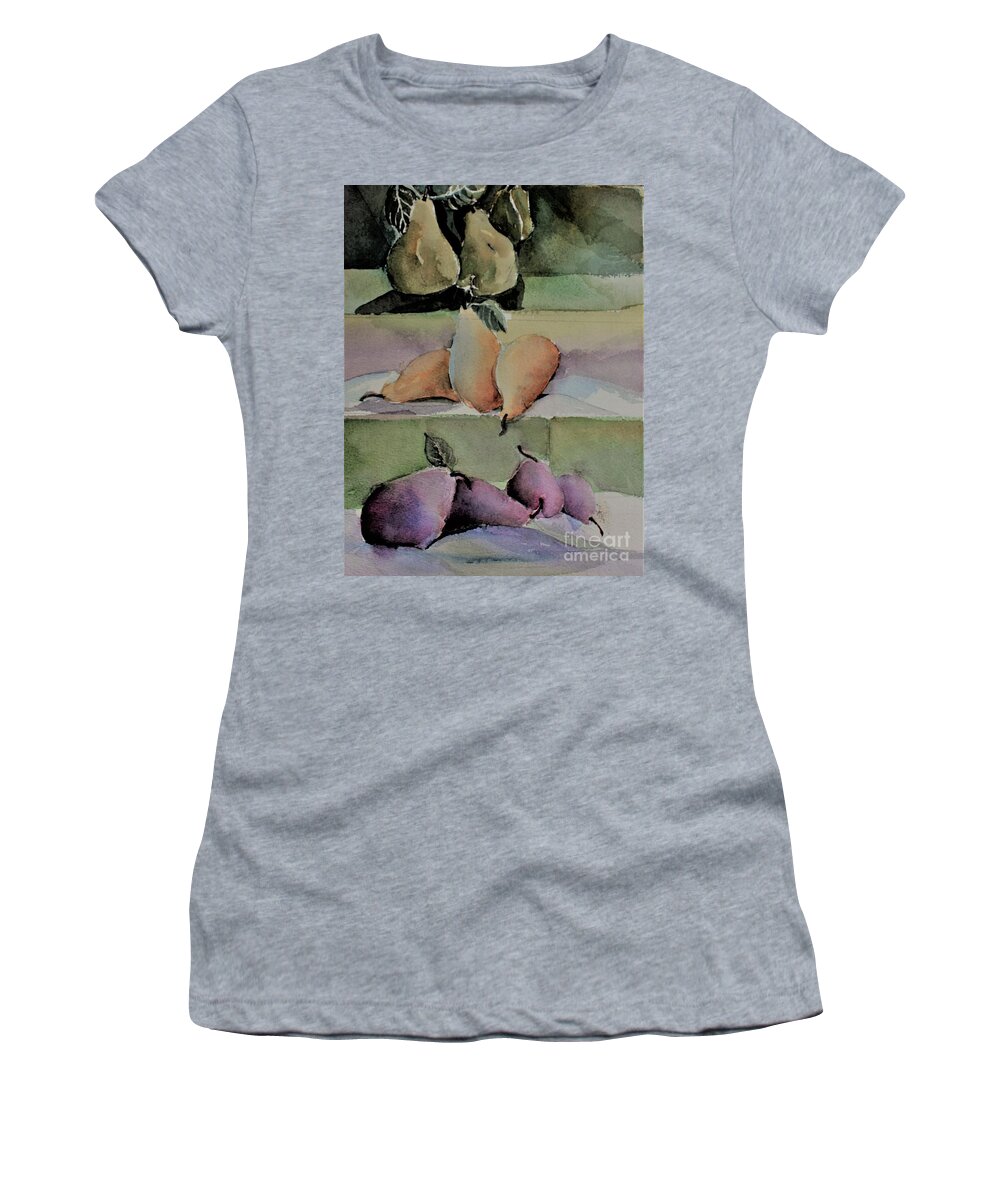 Pears Women's T-Shirt featuring the painting Pear Pyramid by Mindy Newman
