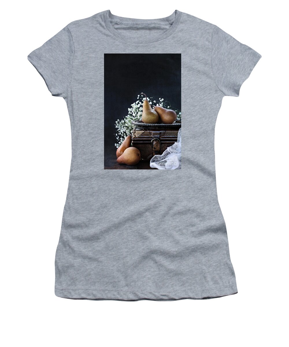 Pear Women's T-Shirt featuring the photograph Pears and Baby's Breath by Stephanie Frey