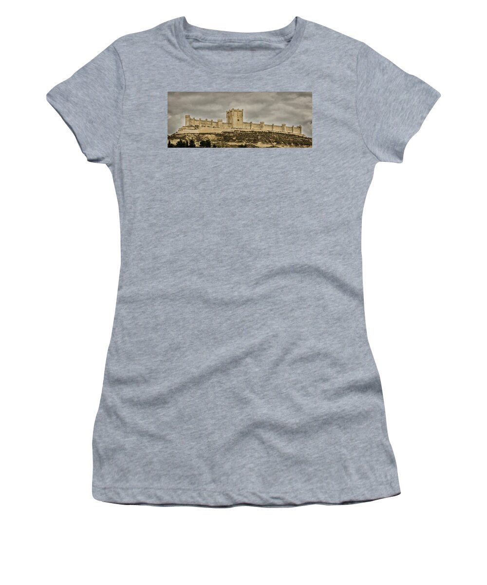 Penafiel Women's T-Shirt featuring the photograph Penafiel Castle, Spain. by Pablo Lopez