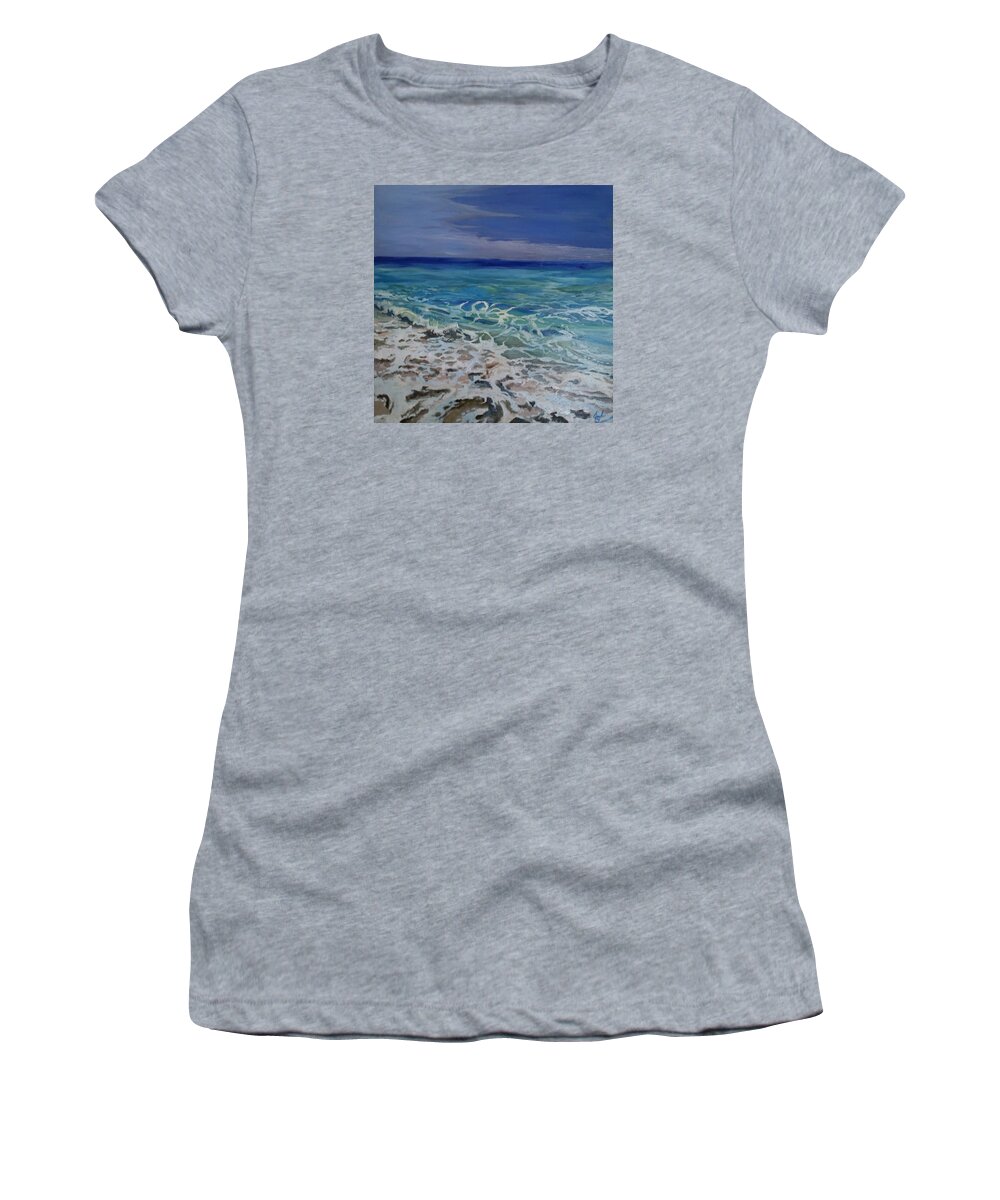 Beach Women's T-Shirt featuring the painting Pensacola Surf by Julie Garcia