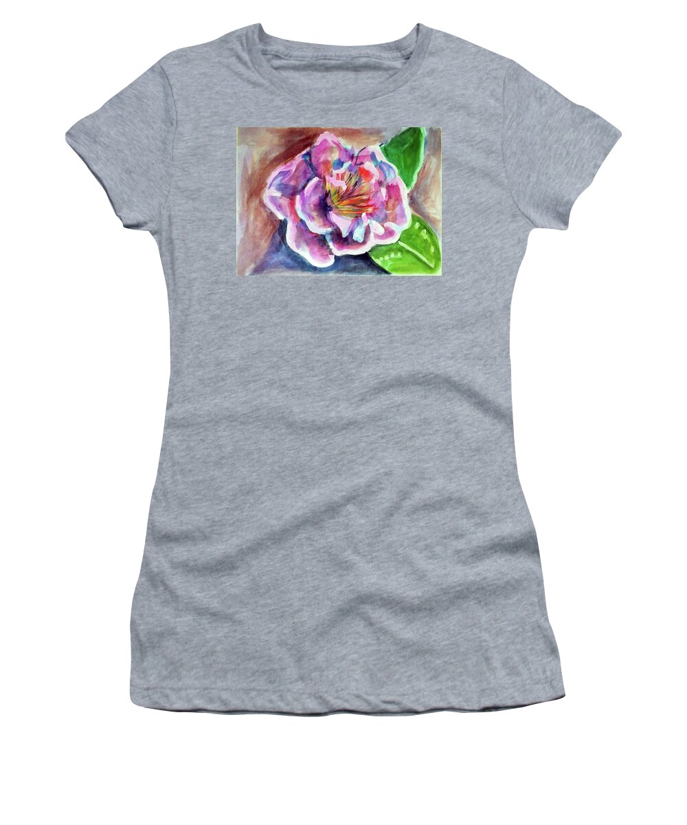 Art Women's T-Shirt featuring the painting Peony by Loretta Nash
