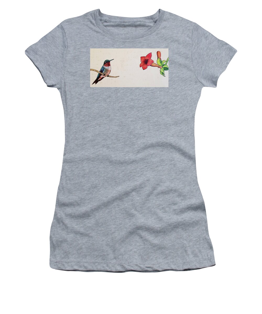 Hummer Women's T-Shirt featuring the mixed media Perry by Jacqueline Bevan