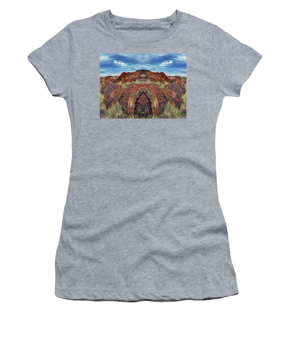 Petrified Forest National Park Women's T-Shirt featuring the photograph Petrified Forest Arizona Mirror by Kyle Hanson