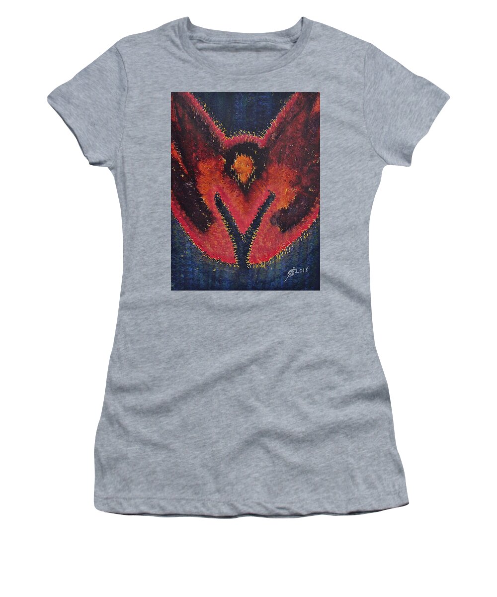 Phoenix Women's T-Shirt featuring the painting Phoenix Rising original painting by Sol Luckman