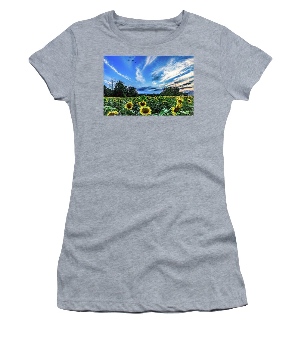 Sunflowers Women's T-Shirt featuring the photograph Photobomb by Joe Holley