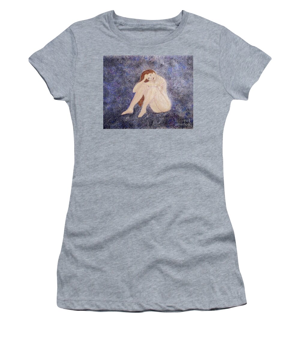 Depression Women's T-Shirt featuring the painting Pieces of Me by Desiree Paquette