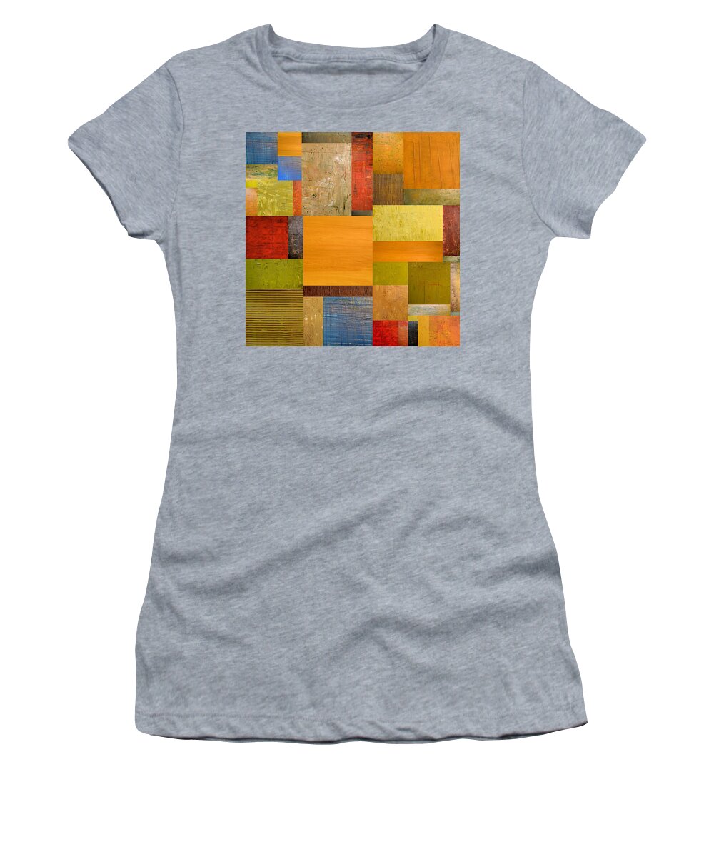 Textural Women's T-Shirt featuring the painting Pieces Project ll by Michelle Calkins