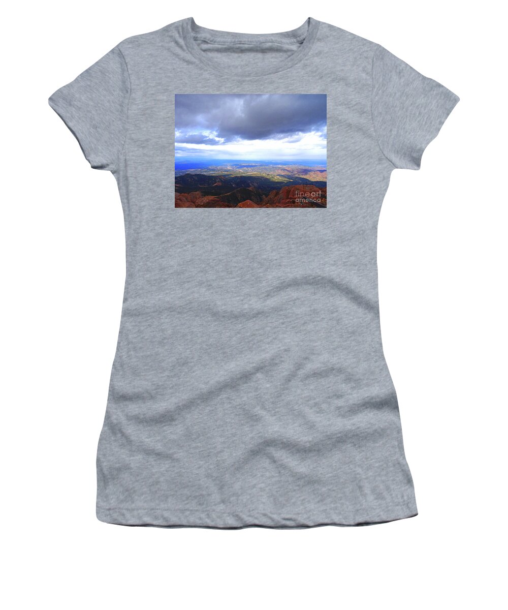 Mountains Women's T-Shirt featuring the photograph Pikes Peak View by Eunice Warfel