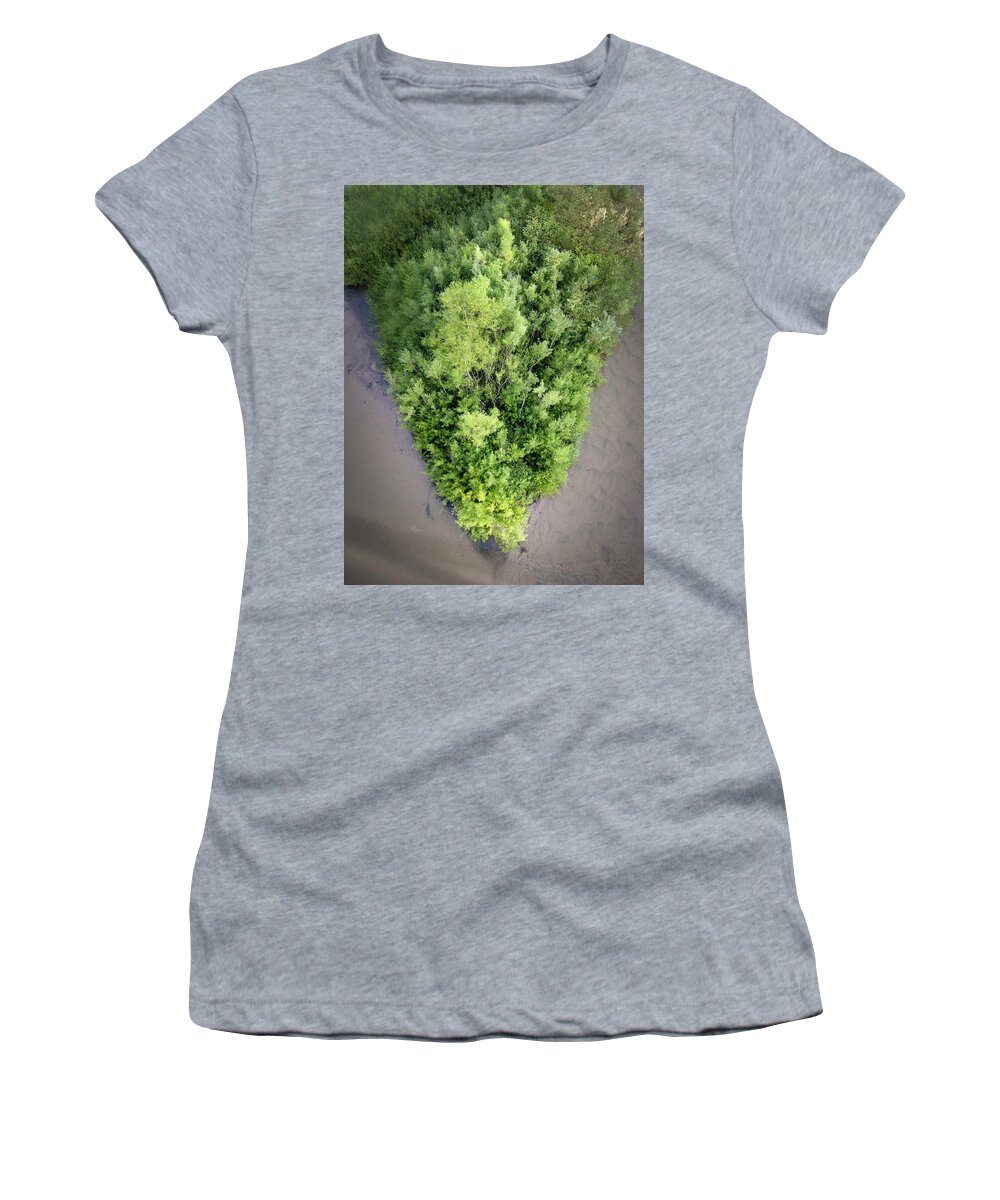 Island Women's T-Shirt featuring the photograph Pine River Island by Mary Lee Dereske