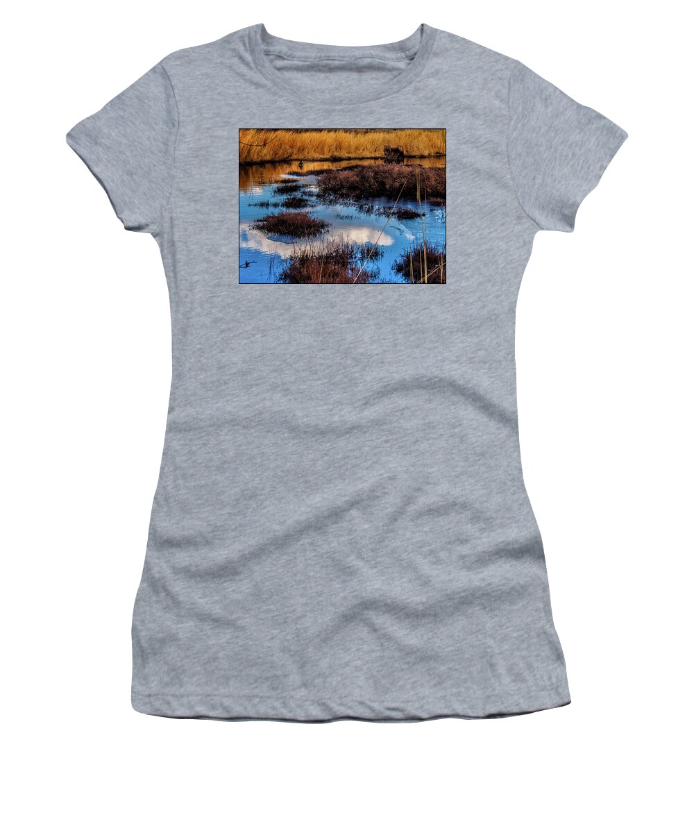 Landscape Women's T-Shirt featuring the photograph Pineland Cloud Reflections by Louis Dallara