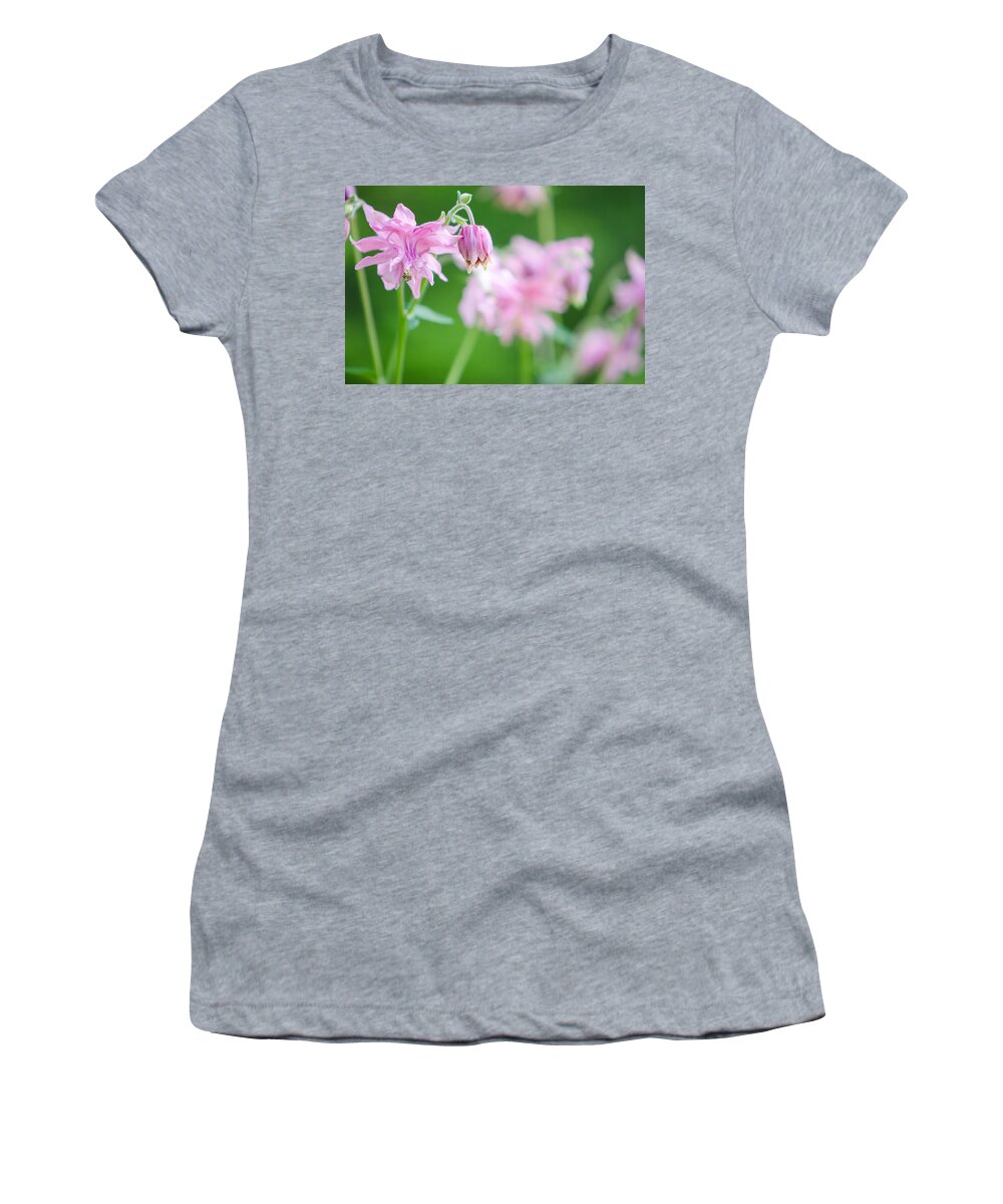 Pink Columbine Women's T-Shirt featuring the photograph Pink Columbine by Kristin Hatt