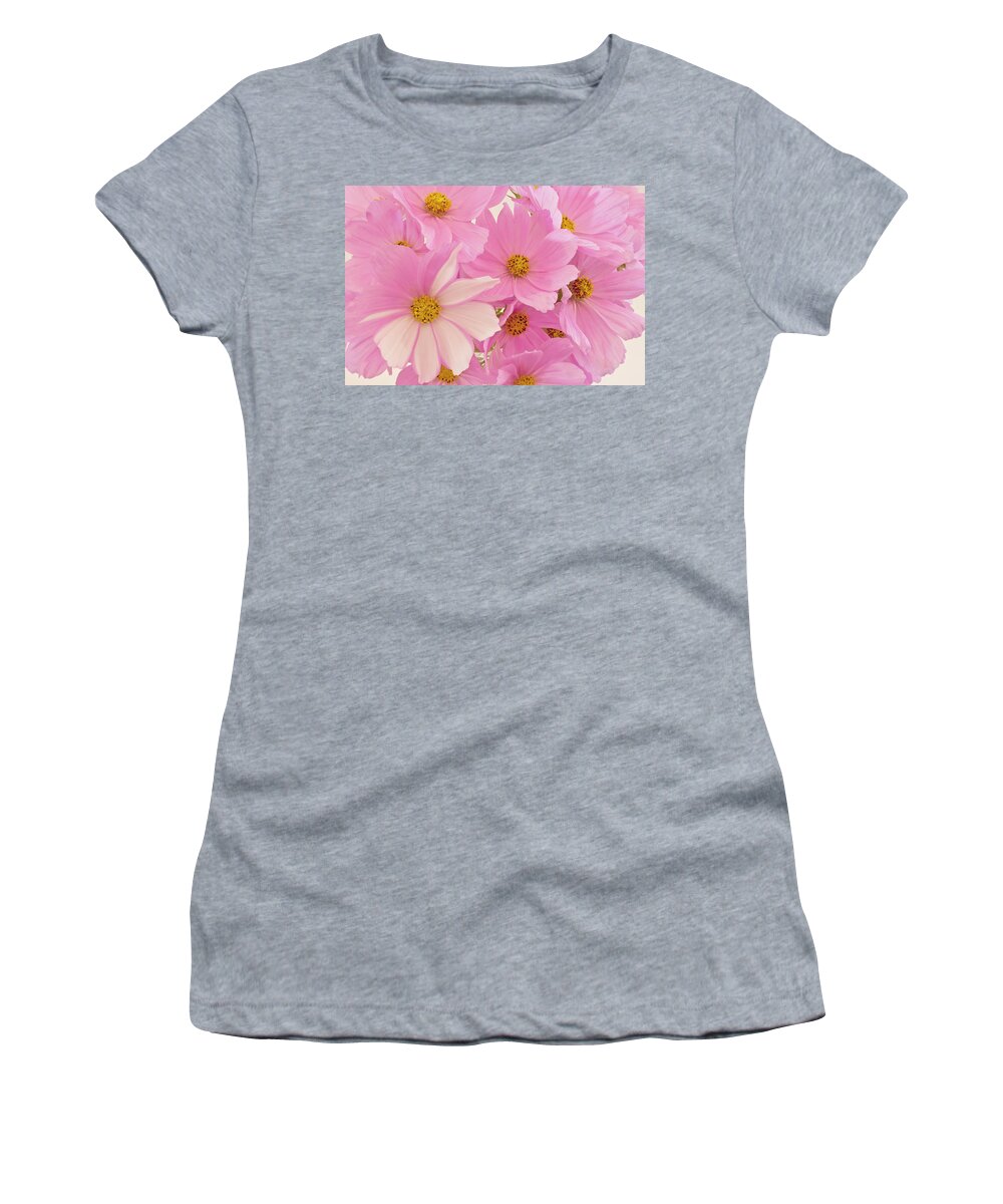 Cosmo Women's T-Shirt featuring the photograph Pink Cosmos Sonata by Sandra Foster