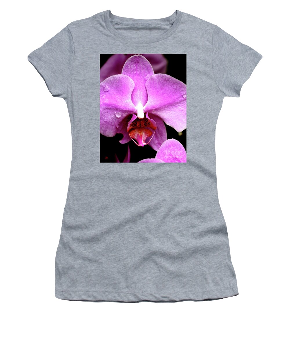 Flower Women's T-Shirt featuring the photograph Pink Phalanopsis Orchid Flower . 7D5742 by Wingsdomain Art and Photography