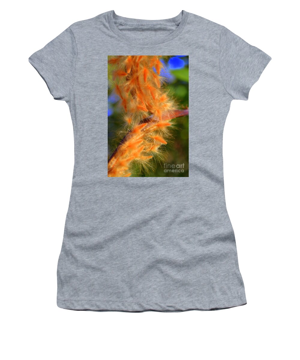 Orange Flower Women's T-Shirt featuring the photograph plumage II by Diane montana Jansson