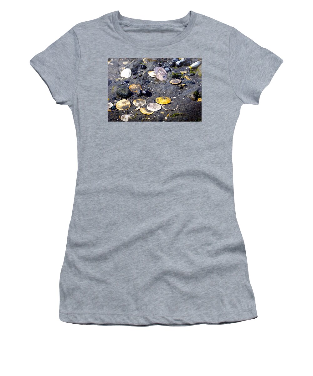 Sand Dollar Women's T-Shirt featuring the photograph Pocketful of Dollars by Wayne Enslow