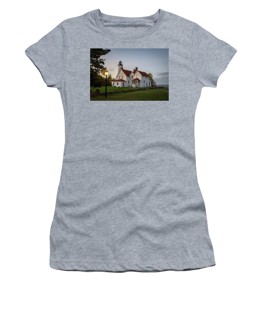 Pure Michigan Women's T-Shirt featuring the photograph Point Iroquois Lighthouse by Steve L'Italien