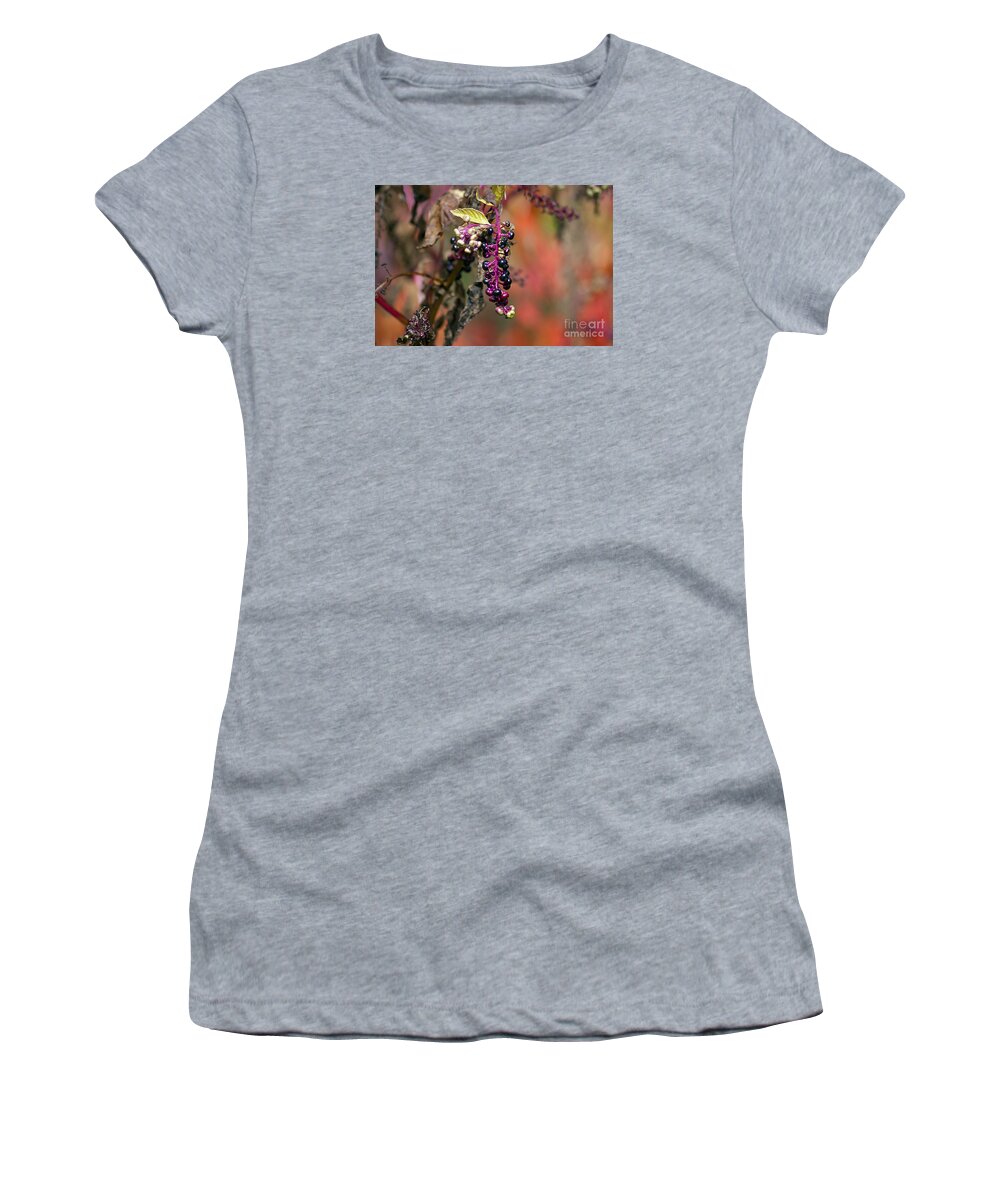 Photography Women's T-Shirt featuring the photograph Pokeweed Berries 20121020_130 by Tina Hopkins
