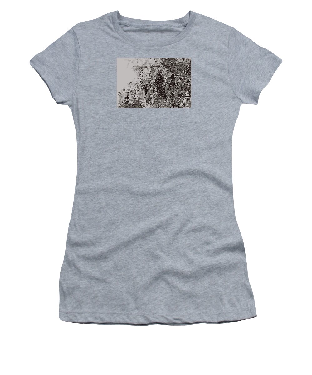 Pokeweed Women's T-Shirt featuring the photograph Pokeweed by Linda Shafer