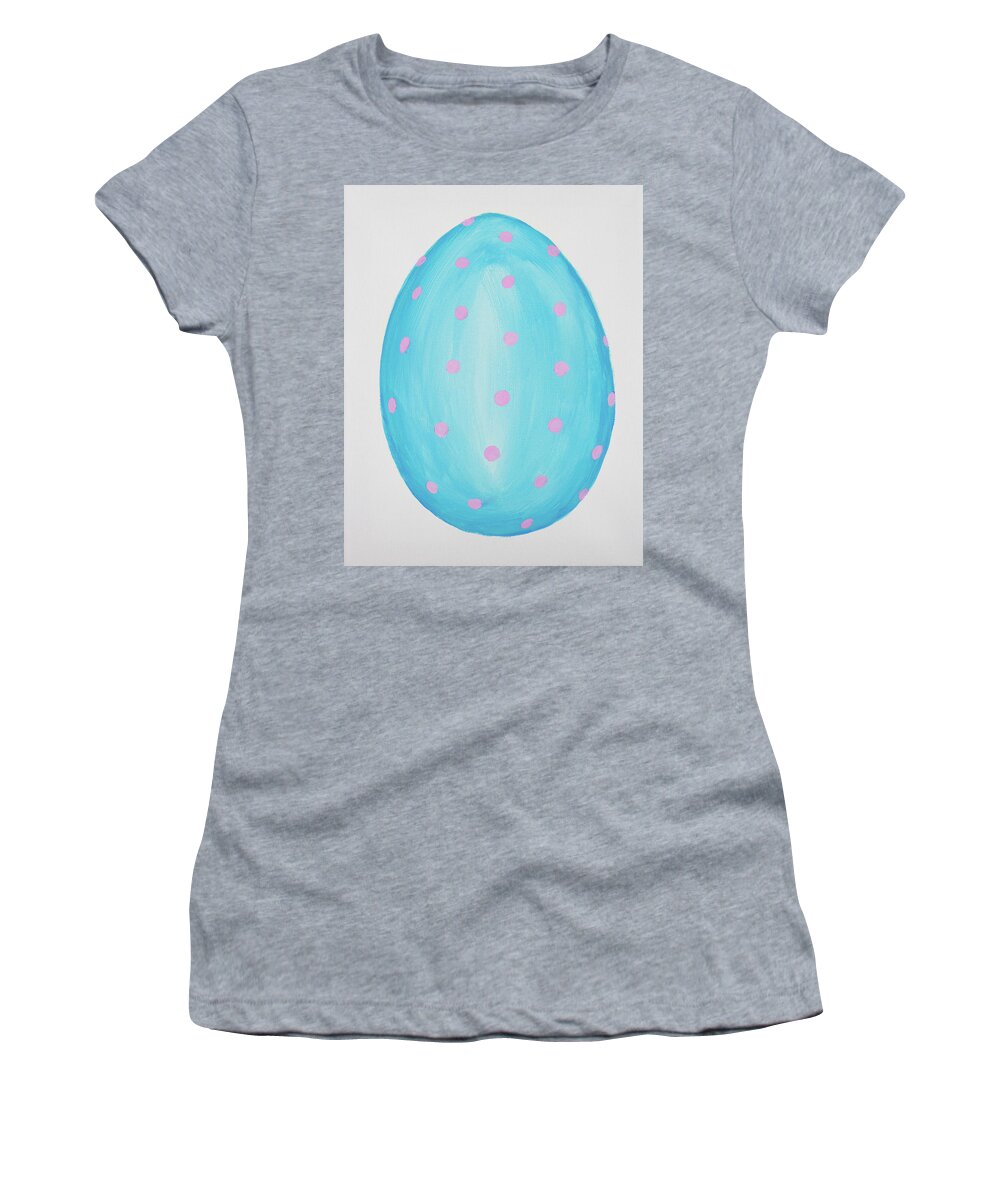 Easter Women's T-Shirt featuring the painting Polka Dot Easter Egg by Iryna Goodall