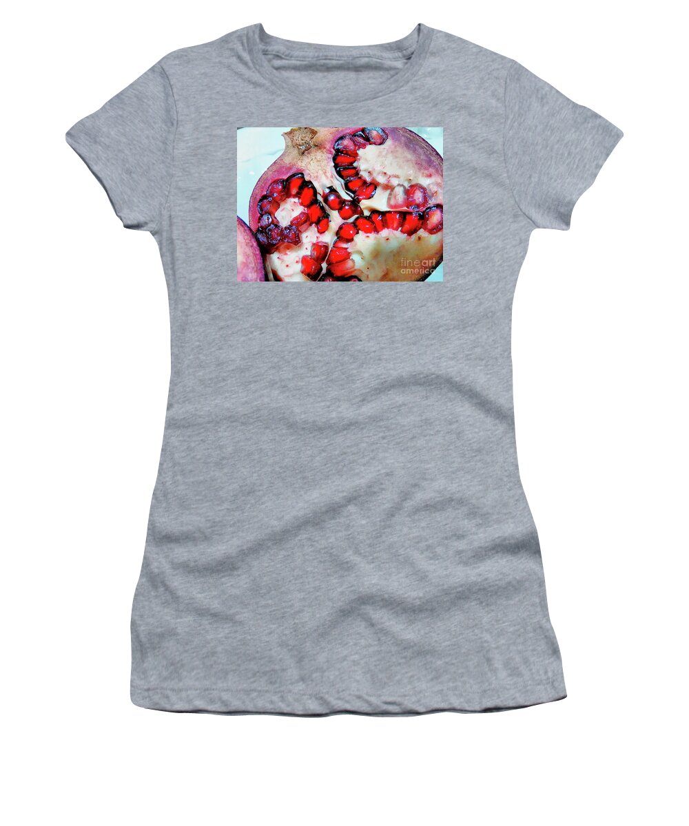 Pomegranate Women's T-Shirt featuring the photograph Pomegranate  by Jolanta Anna Karolska