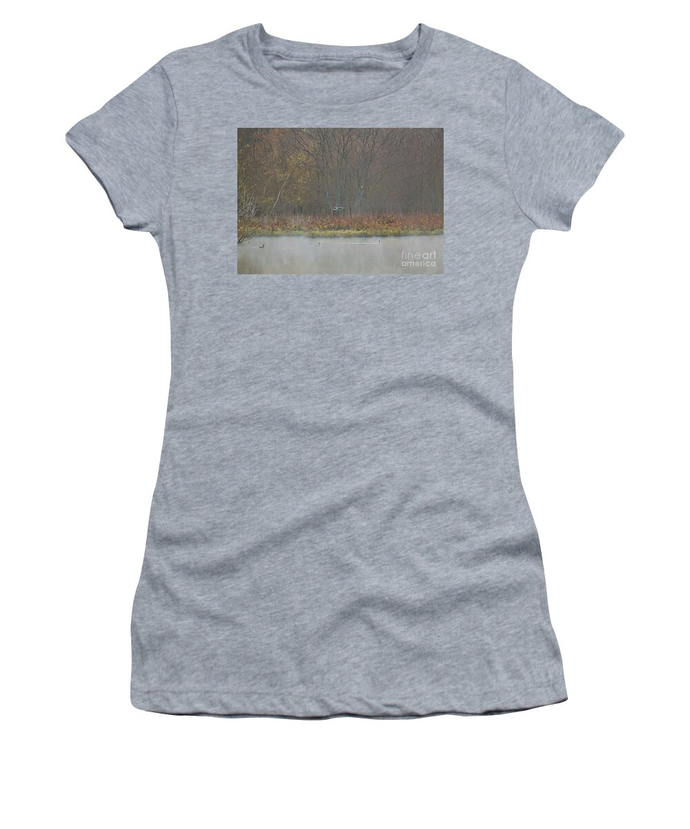 Mist Women's T-Shirt featuring the photograph Pond Life by Elizabeth Winter