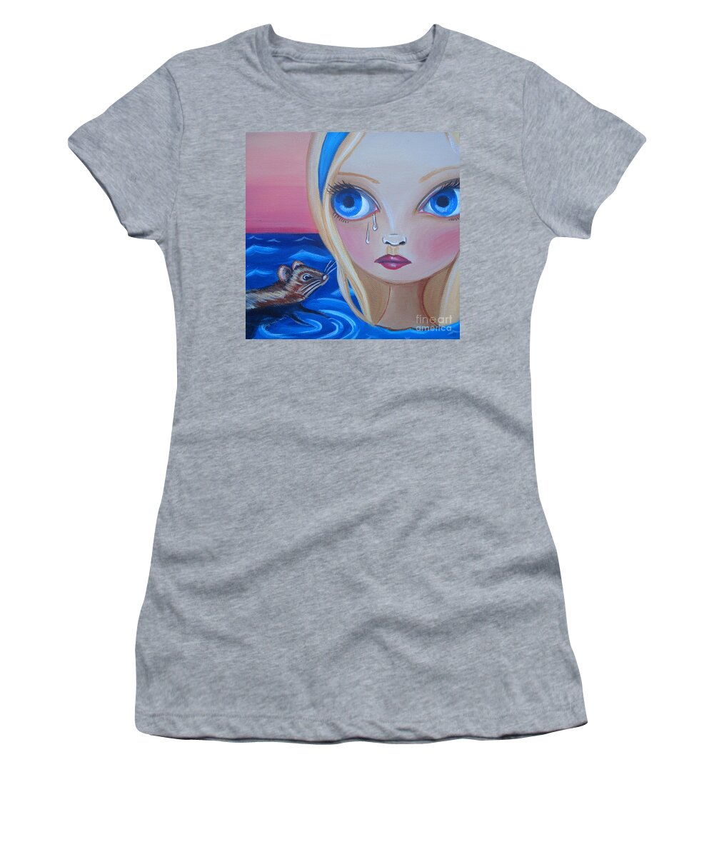 Pool Of Tears Women's T-Shirt featuring the painting Pool of Tears by Jaz Higgins