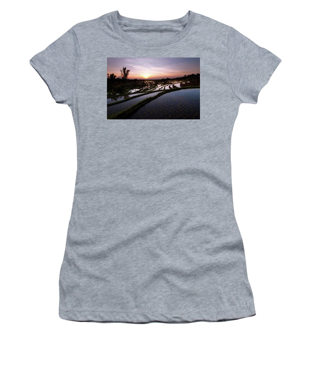 Rice Women's T-Shirt featuring the photograph Pools of Rice by Andrew Kumler