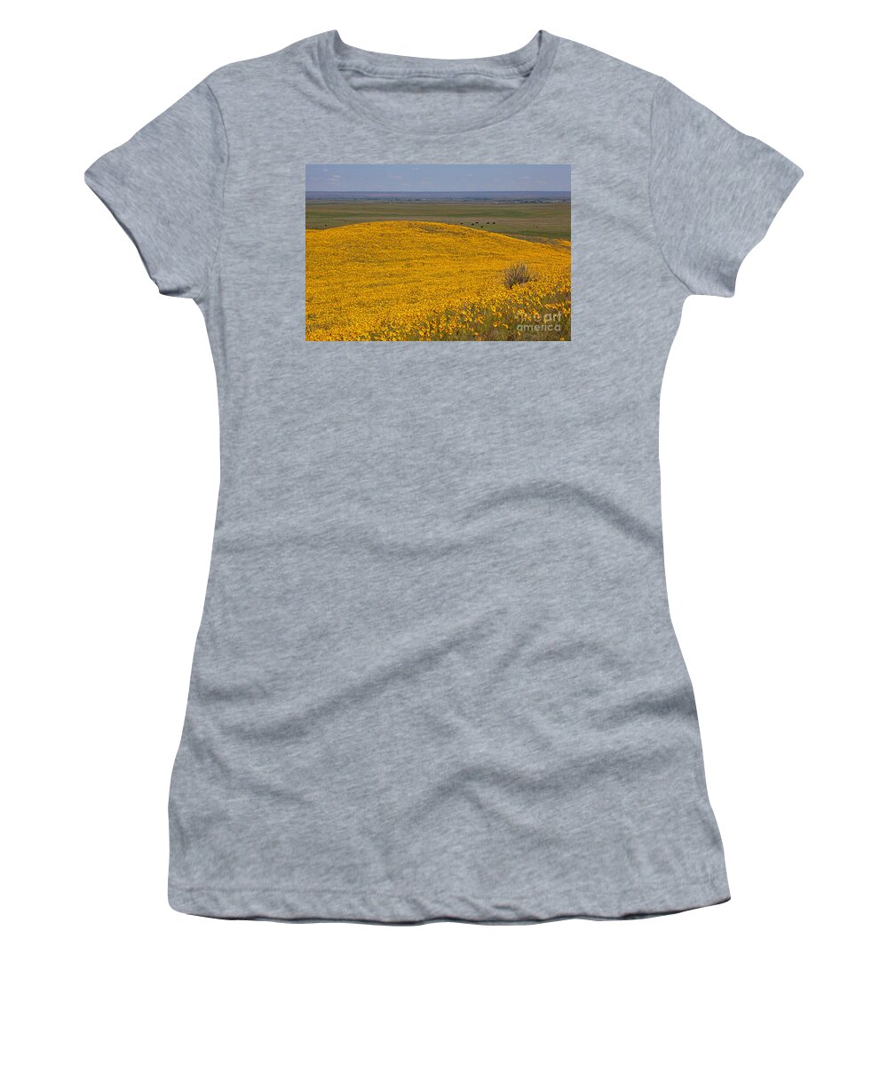 Yellow Wildflowers Women's T-Shirt featuring the photograph Mound of Gold by Jim Garrison