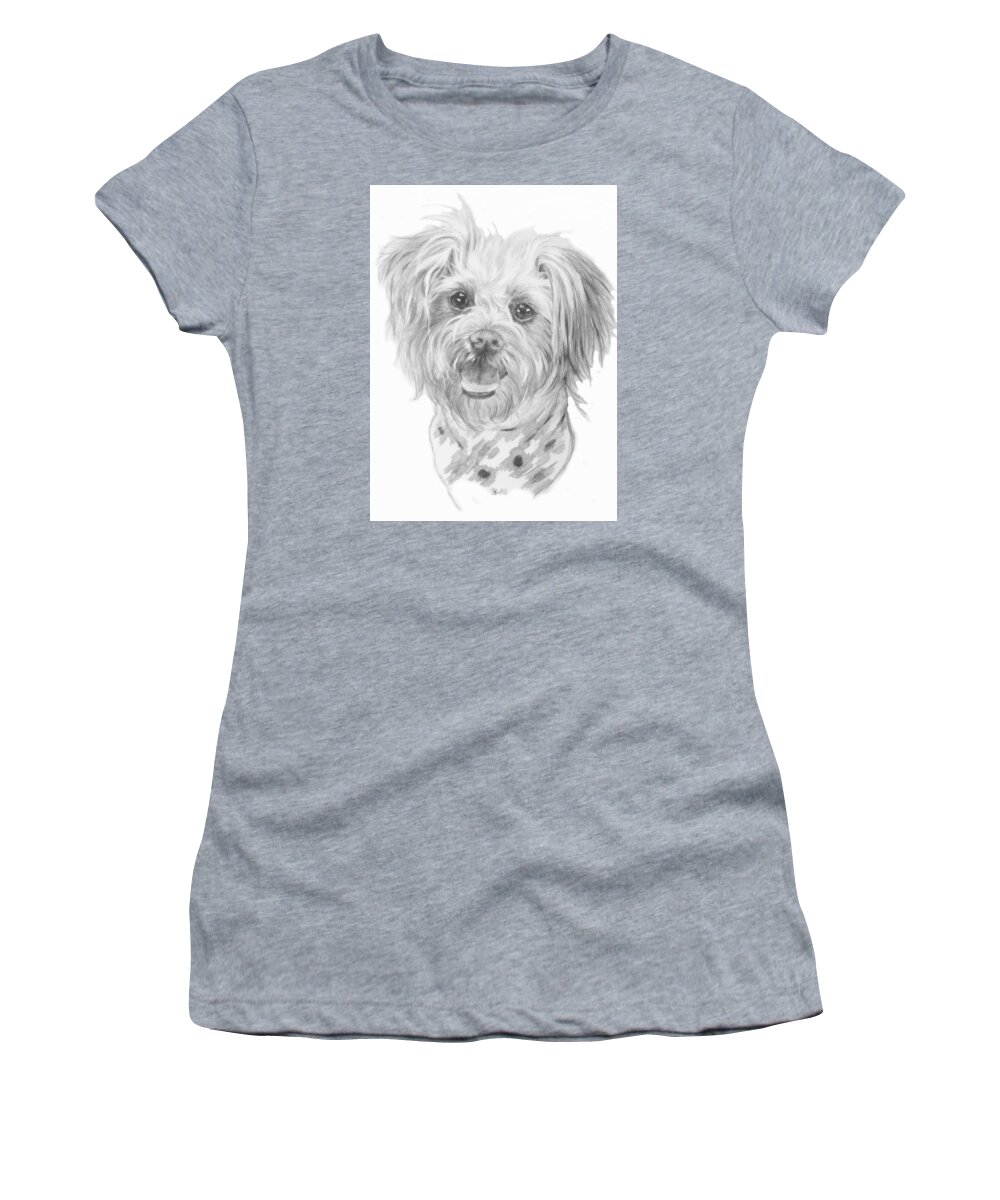 Designer Dog Women's T-Shirt featuring the drawing Pooranian by Barbara Keith