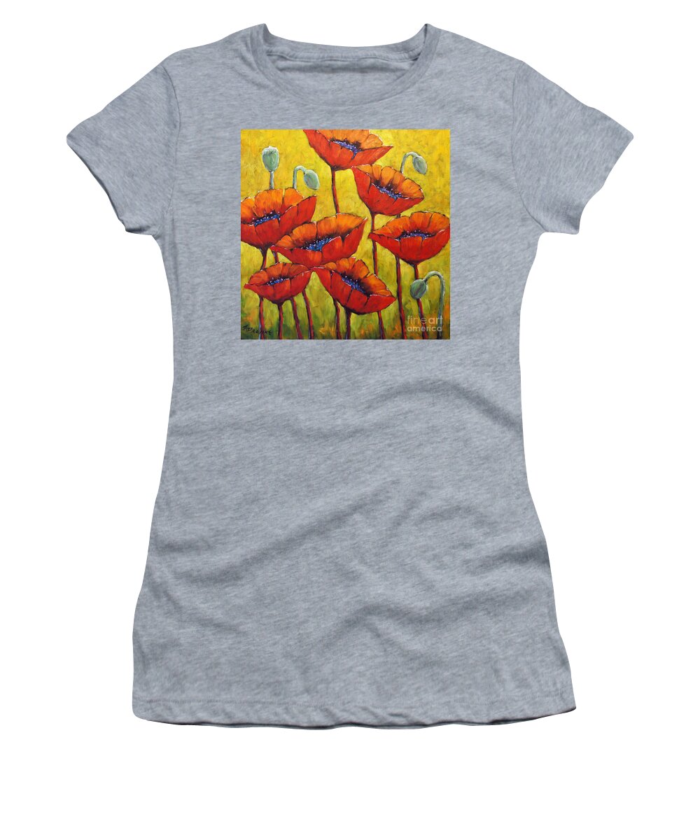 Artist Painter Women's T-Shirt featuring the painting Poppies 01 by Richard T Pranke