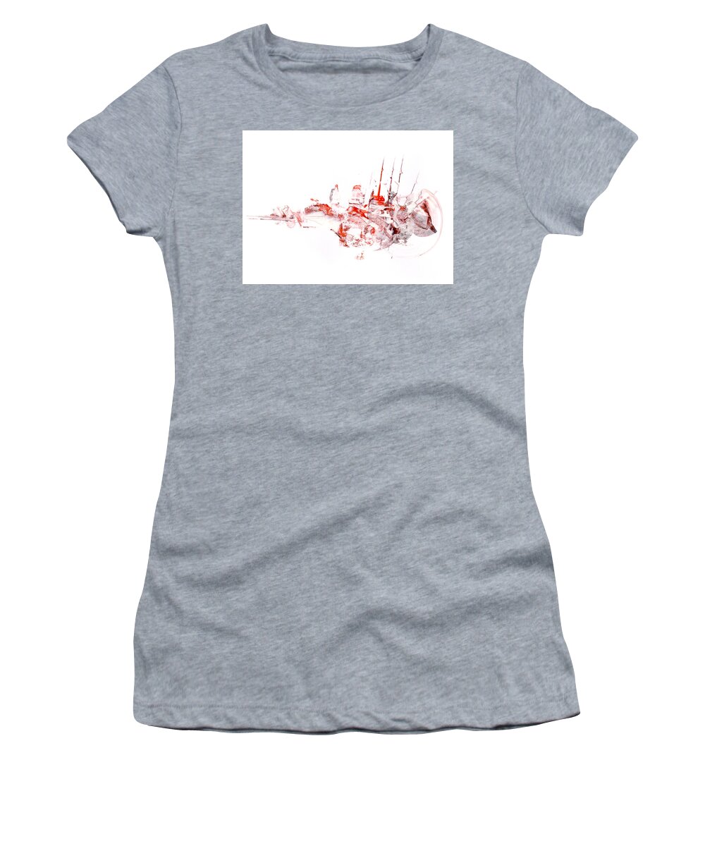 Abstract Women's T-Shirt featuring the painting Port - Mixed Media Abstract Painting by Modern Abstract