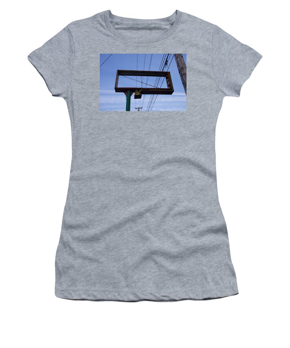 Sign Women's T-Shirt featuring the photograph Empty sign in Portland by Erik Burg