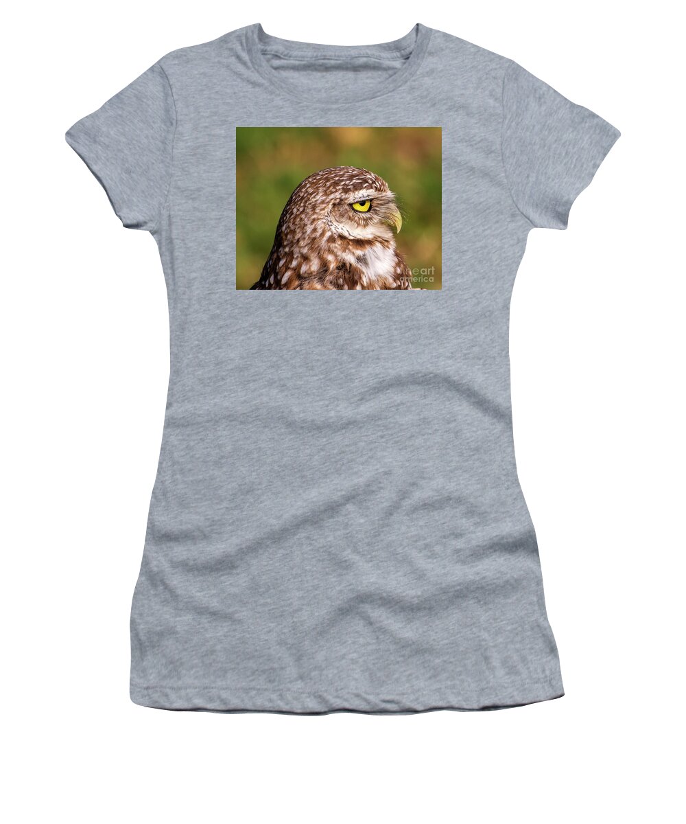 Burrowing Owl Women's T-Shirt featuring the photograph Portrait of a Burrowing Owl by Rodney Cammauf