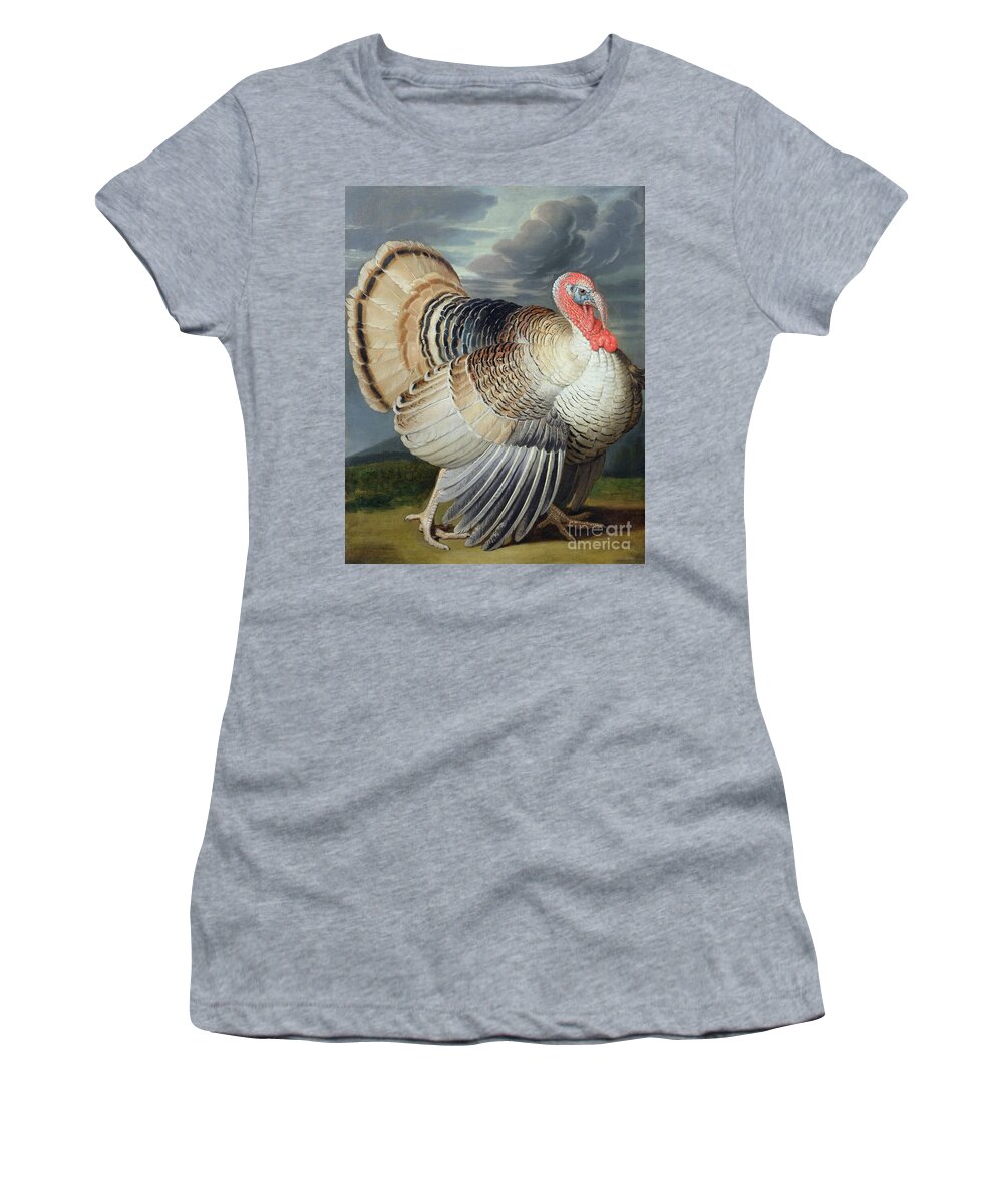 Portrait Women's T-Shirt featuring the painting Portrait of a Turkey by Johann Wenceslaus Peter Wenzal