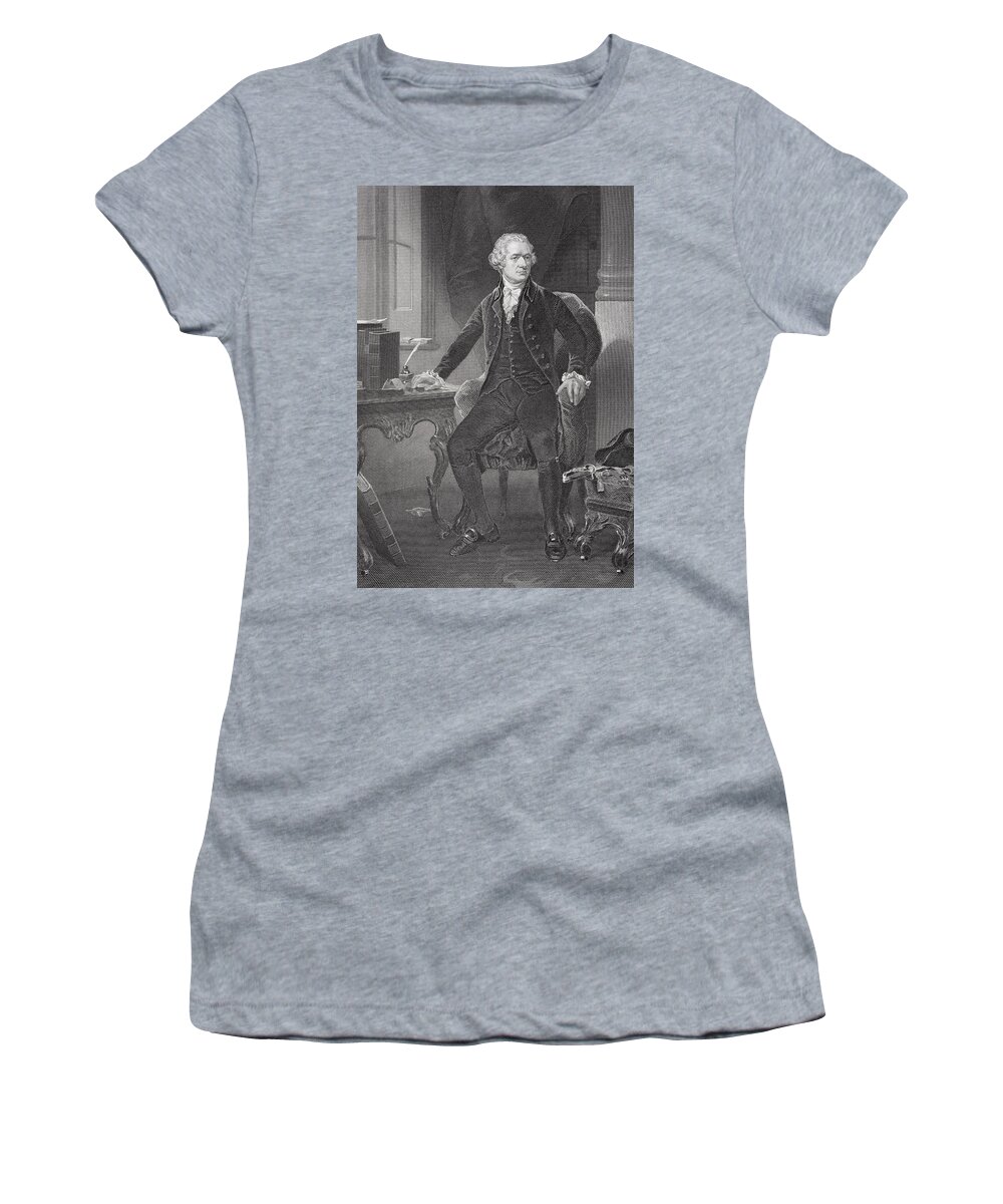 Desk Women's T-Shirt featuring the drawing Portrait of Alexander Hamilton by Alonzo Chappel