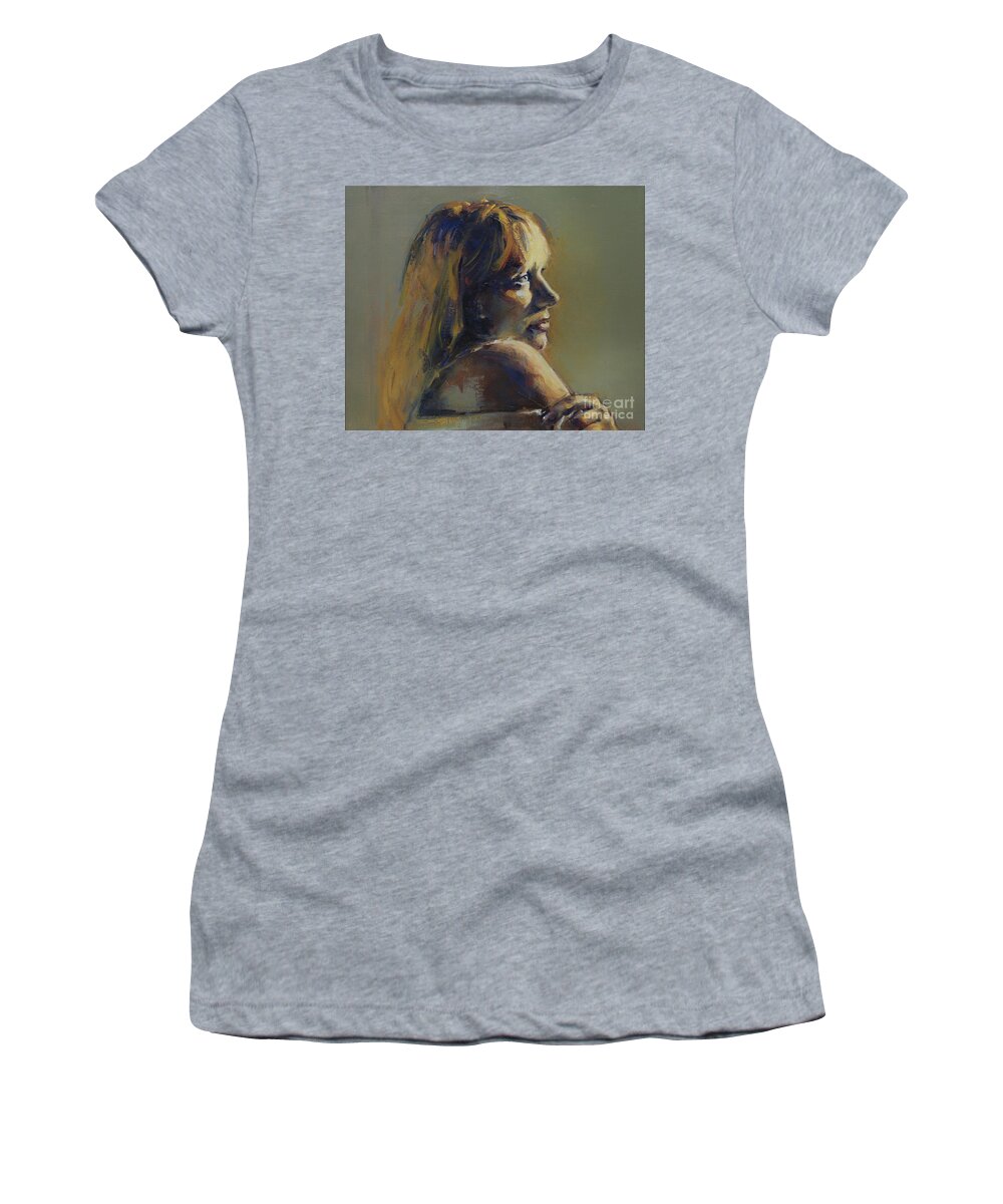 Portrait Women's T-Shirt featuring the painting Portrait of Galina by Ritchard Rodriguez