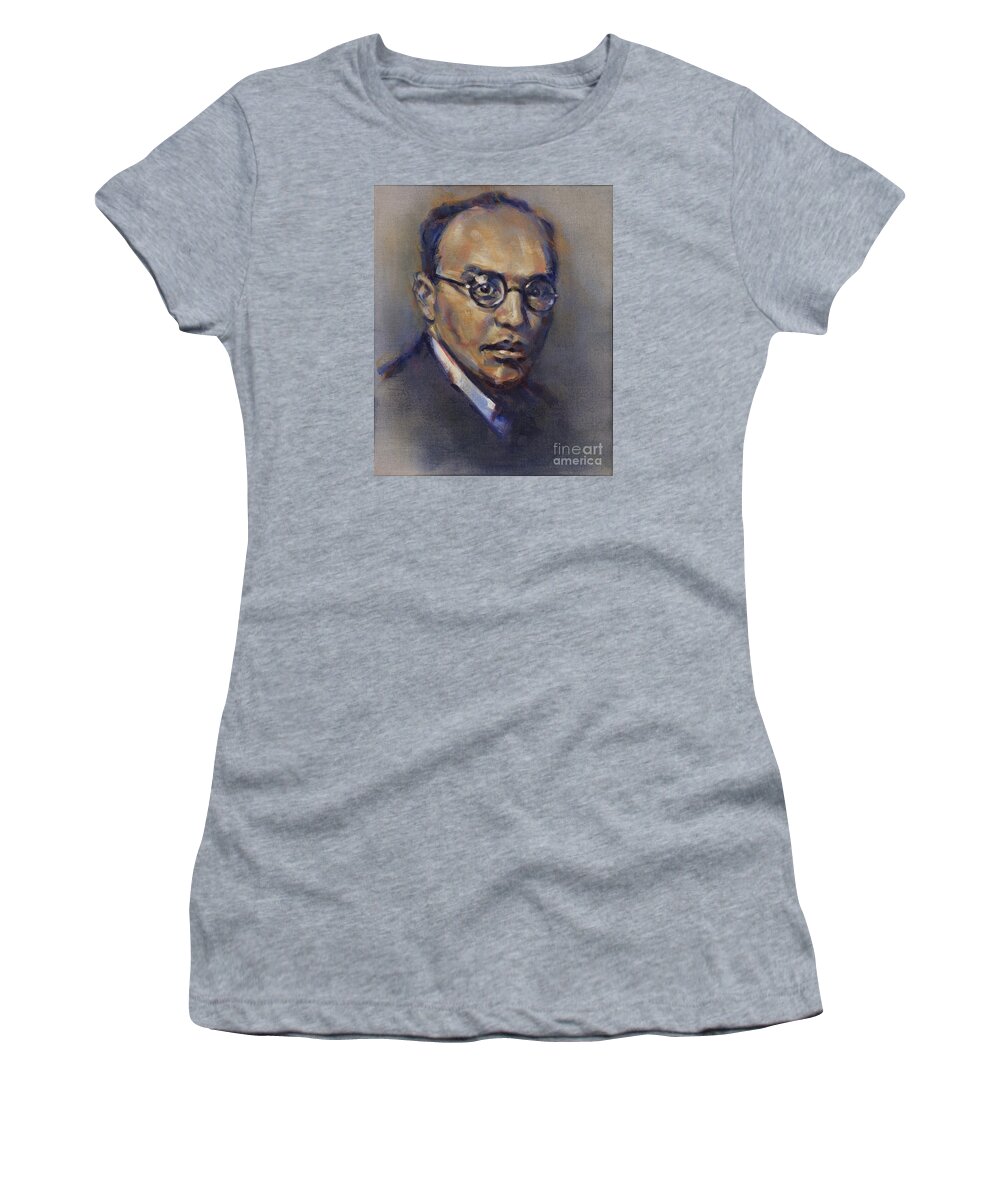 Kurt Weill Women's T-Shirt featuring the painting Portrait of Kurt Weill by Ritchard Rodriguez
